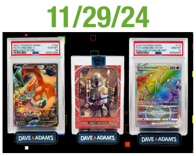 Giveaways for Friday, November 29th 2022 Pokemon Swish FA/Charizard V Brilliant Stars PSA 10 2022 Pokemon Swish FA/Charizard VSTAR Brilliant Stars-Secret PSA 10 Topps Archives Signature Series Star Wars Boba Fett Autograph /44