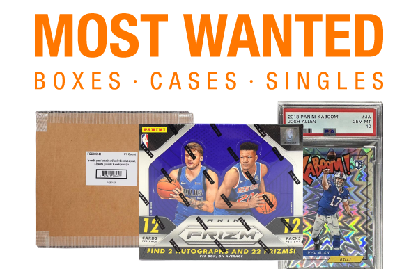 MOST WANTED BOXES, SINGLES, CASES