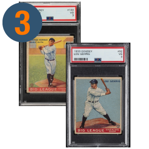 1933 Goudey Babe Ruth and Lou Gehrig PSA 2 or 3