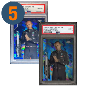2020 Topps Chrome Sapphire Lewis Hamilton #1 PSA 9's and 10's