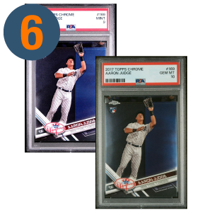 2017 Topps Chrome Aaron Judge #169 RC PSA 9's and 10's2017 Topps Chrome UEFA Champions League Kylian Mbappe #41 PSA 9's and 10's