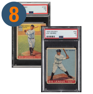 1933 Goudey Babe Ruth and Lou Gehrig PSA 2 or 3