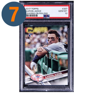 2017 Topps Leaning on Rail SP Aaron Judge Rookie #287 PSA 10