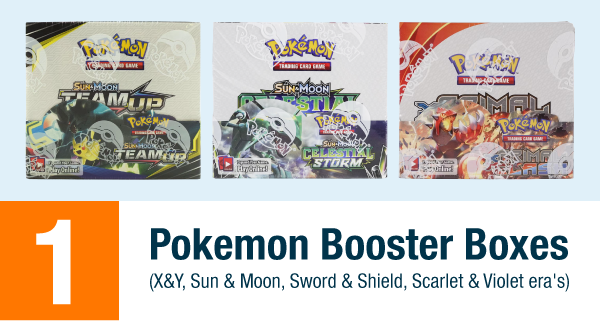 Pokemon Booster Boxes (X&Y, Sun & Moon, Sword & Shield. Scarlet & Violet era's)