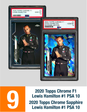 2020 Topps Chrome F1 Lewis Hamilton #1 PSA 10 / 2020 Topps Chrome Sapphire Lewis Hamilton #1 PSA 10