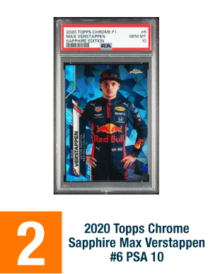 2020 Topps Chrome Sapphire Max Verstappen #6 PSA 10