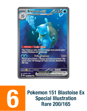 Pokemon 151 Blastoise Ex Special Illustration Rare 200/165