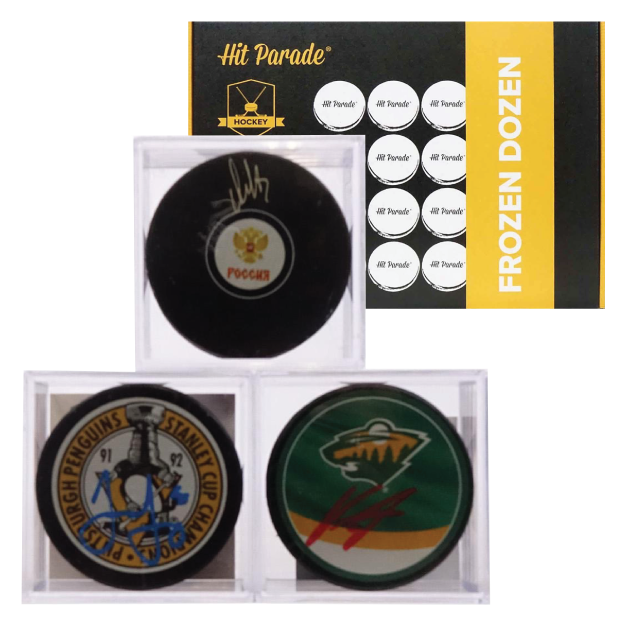 2022/23 HIT PARADE AUTOGRAPHED HOCKEY PUCK FROZEN DOZEN HOBBY BOX