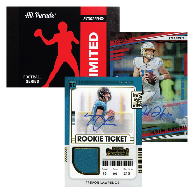 2023 Hit Parade Autographed Football Jersey Series 4 Hobby Box - Justin Herbert & Trevor Lawrence