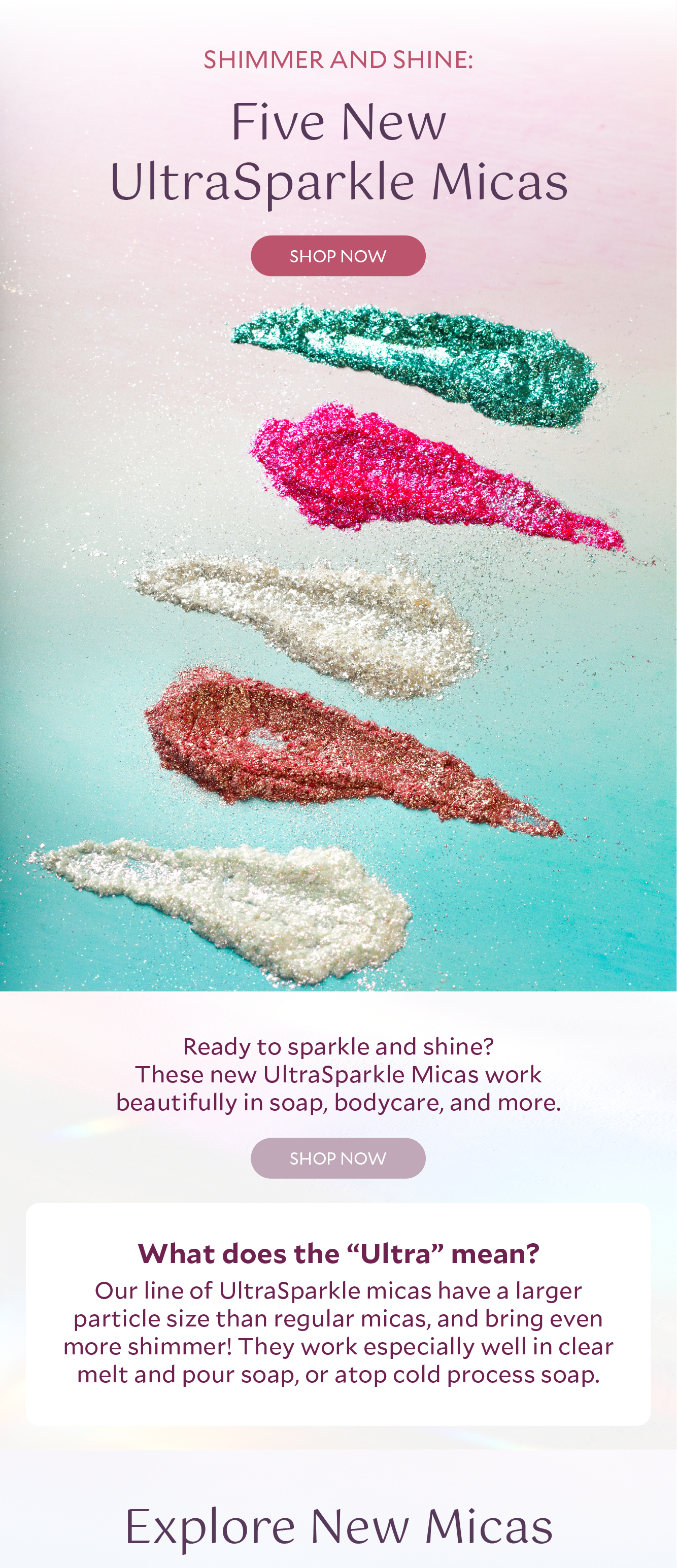Shop 5 new UltraSparkle micas from the Prism Collection!