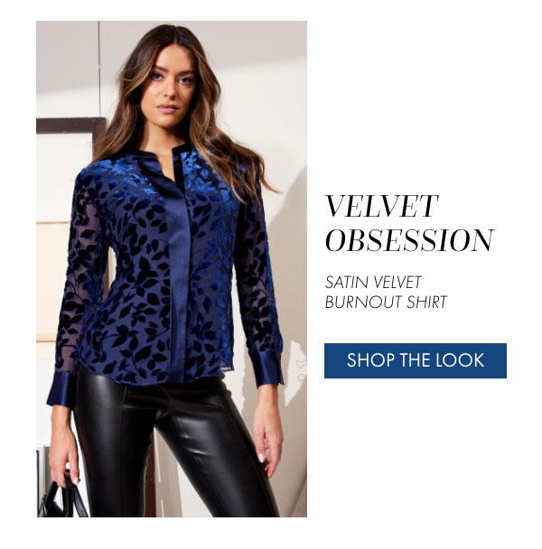 Satin Velvet Burnout Shirt