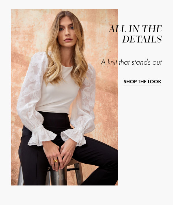 Embroidered Chiffon Sleeve Knit