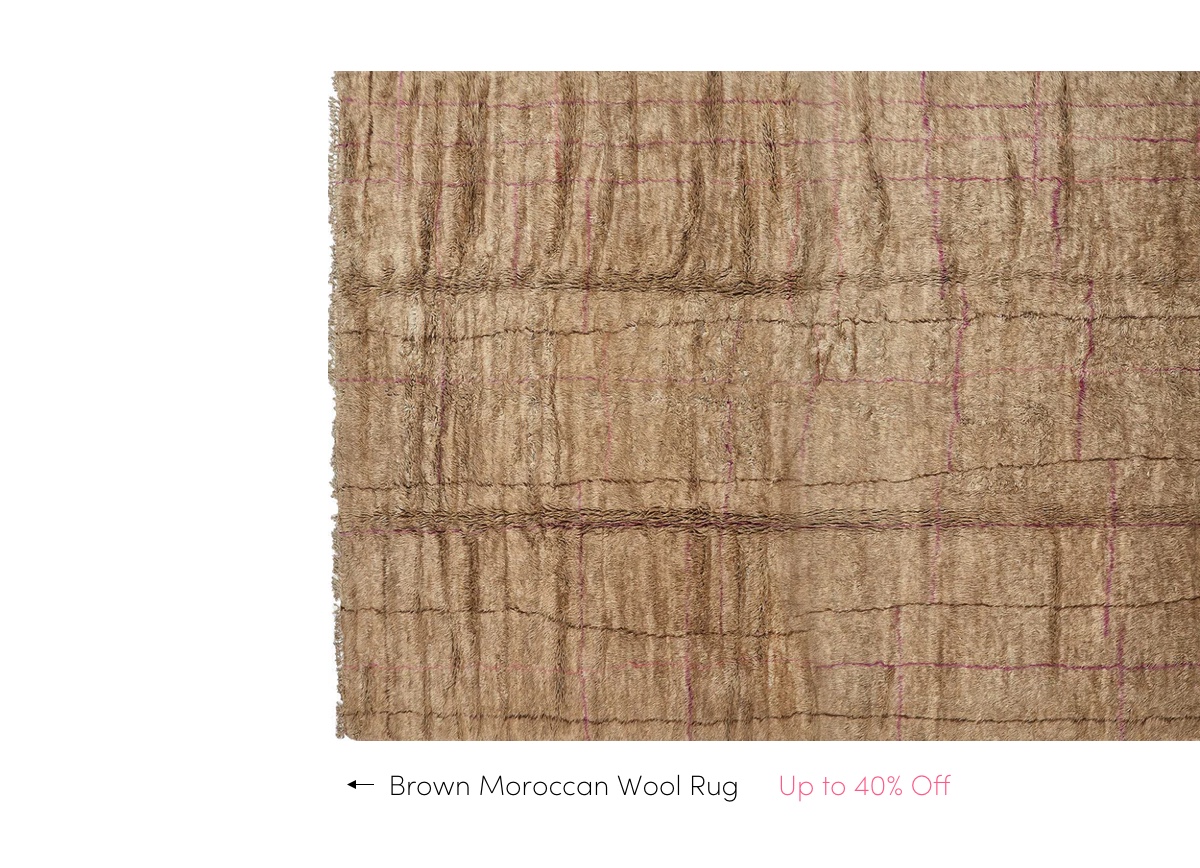 Brown Moroccan Wool Rug - 13' x 22'