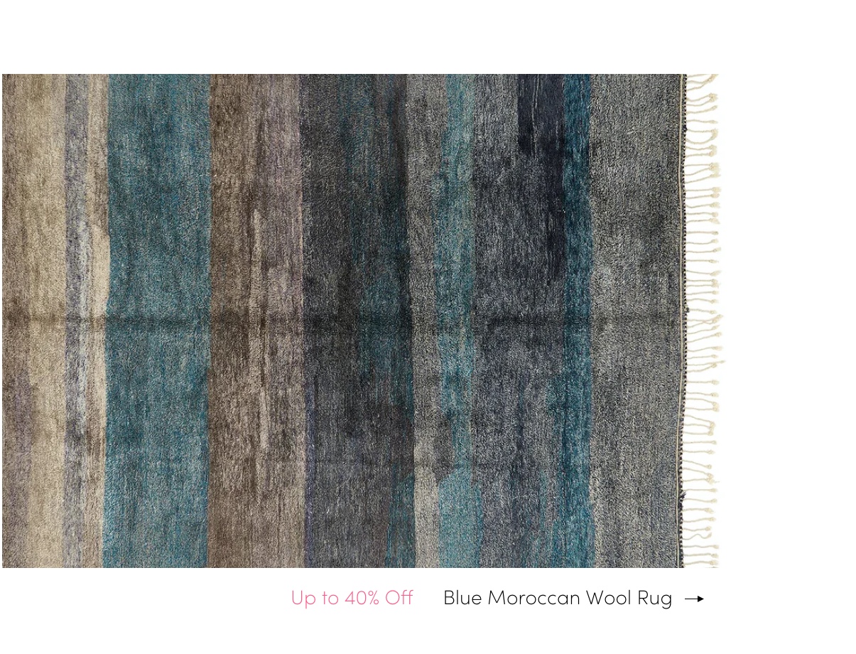 Blue Moroccan Wool Rug - 11' x 15'6"