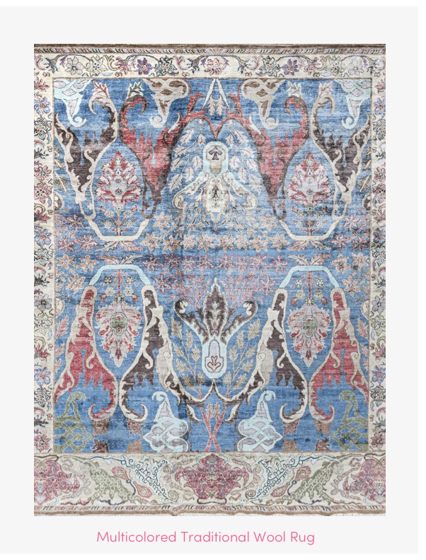 Multicolored Traditional Wool Rug