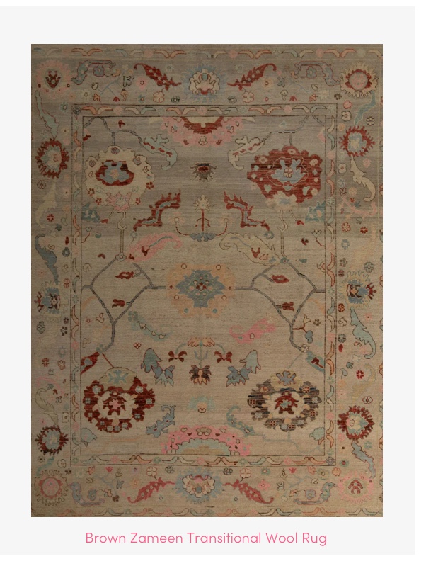 Brown Zameen Transitional Wool Rug