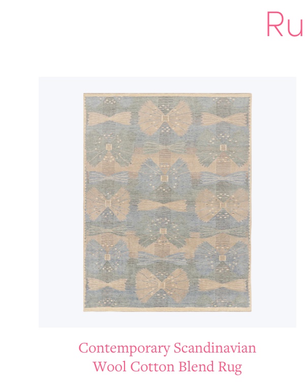 Blue & Brown Contemporary Scandinavian Wool Cotton Blend Rug