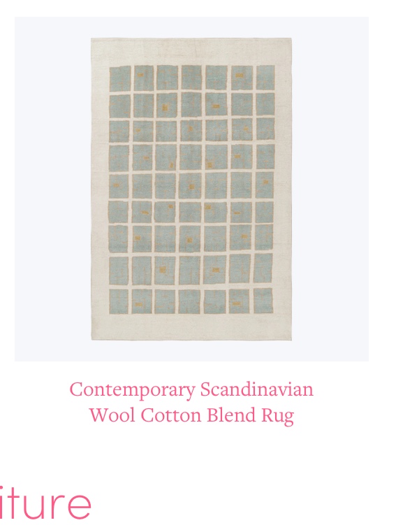 Blue & Cream Contemporary Scandinavian Wool Rug