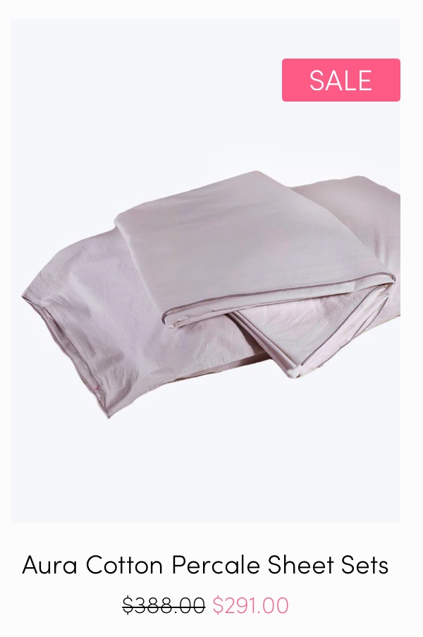 Aura Cotton Percale Sheet Sets