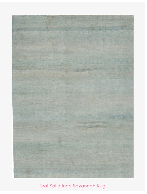 Teal Solid Indo Savannah Rug - 7'10" x 10'3"