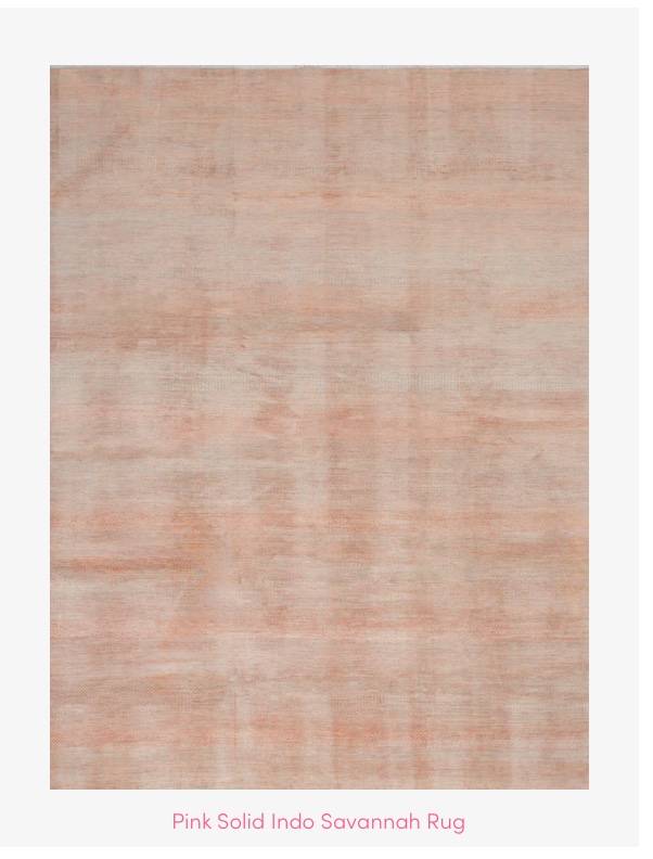 Pink Solid Indo Savannah Rug - 9'1" x 11'10"