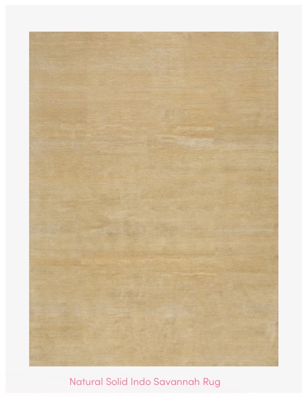 Natural Solid Indo Savannah Rug - 9'2" x 12'1"