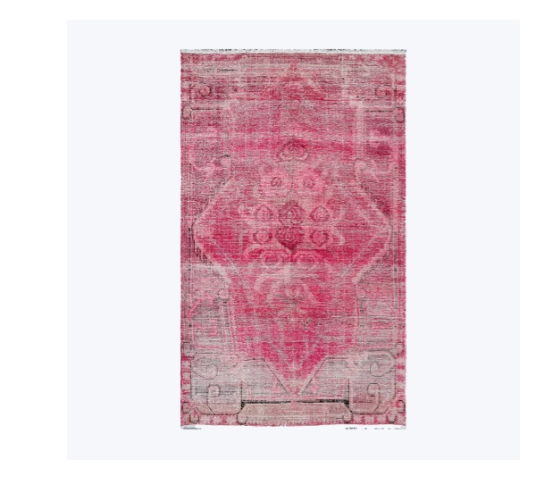 Pink Vintage Wool Cotton Blend Rug - 4'9" x 8'