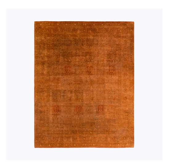 Orange Overdyed Wool Rug - 8'2" x 10'5"