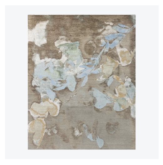 Multicolored Contemporary Silk Wool Rug