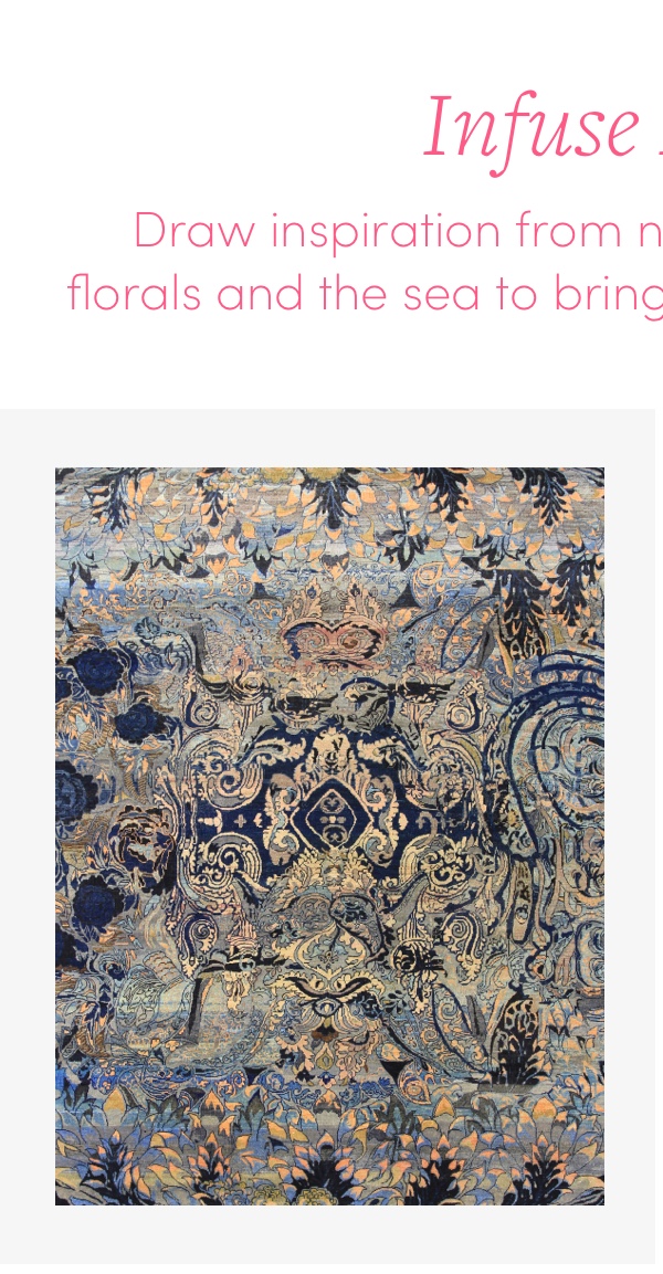 Blue Transitional Silk Wool Blend Rug