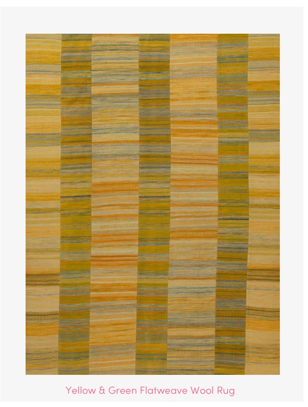 Yellow & Green Flatweave Wool Rug