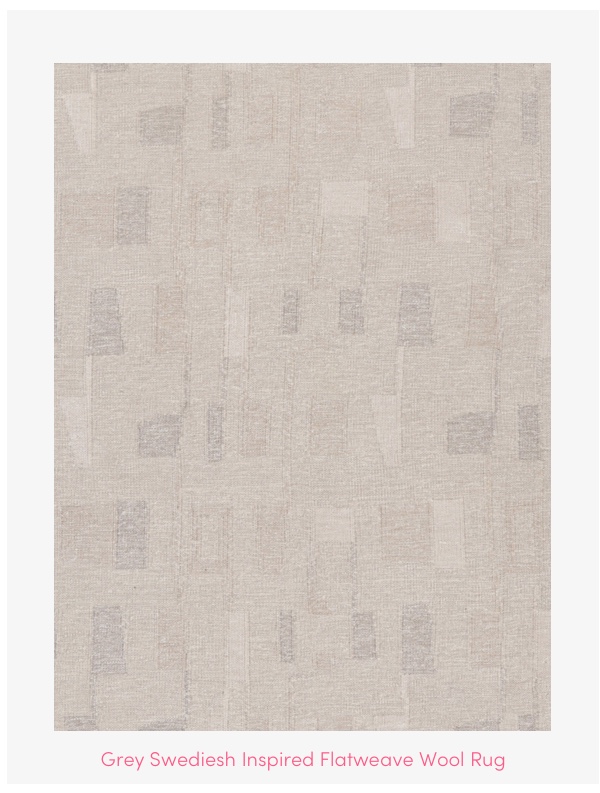 Grey Swediesh Inspired Flatweave Wool Rug