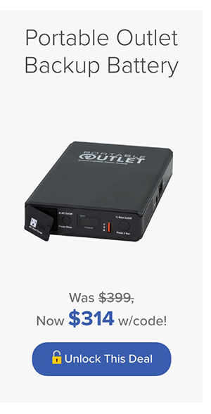 Portable Outlet Backup Battery. Was $399, Now $314 w/code! Unlock This Deal