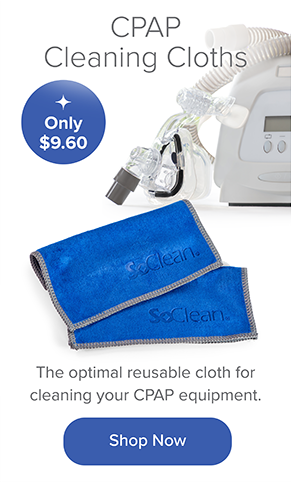 CPAP Cleaning Cloths 2-Pack: The optimal reusable cloth for cleaning your CPAP equipment. Only $9.60. Shop Now
