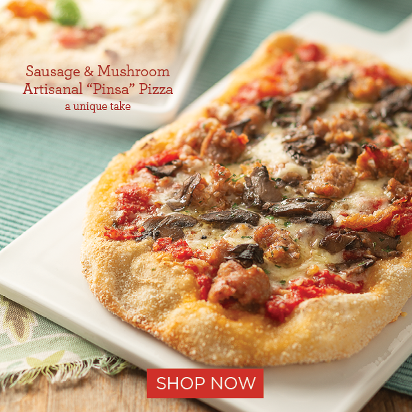 sausage and mushroom artisinal pinsa pizza