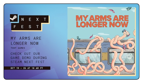 My Arms Are Longer Now by Toot Games: Checkout our game demo during Steam Next Fest!