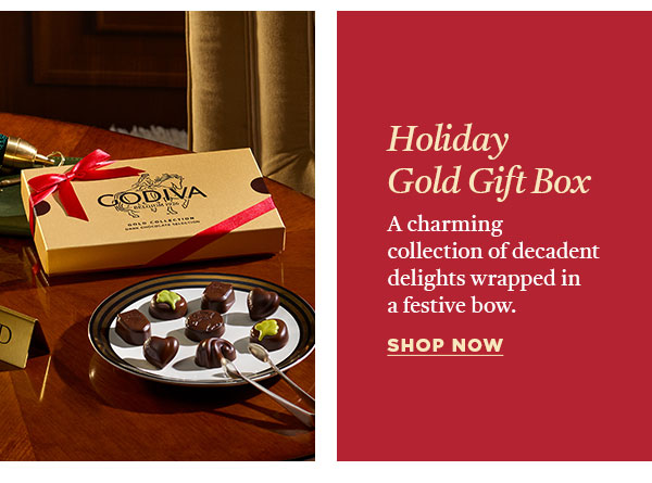 Assorted Chocolate Gold Gift Box, Red Ribbon, 8pc.