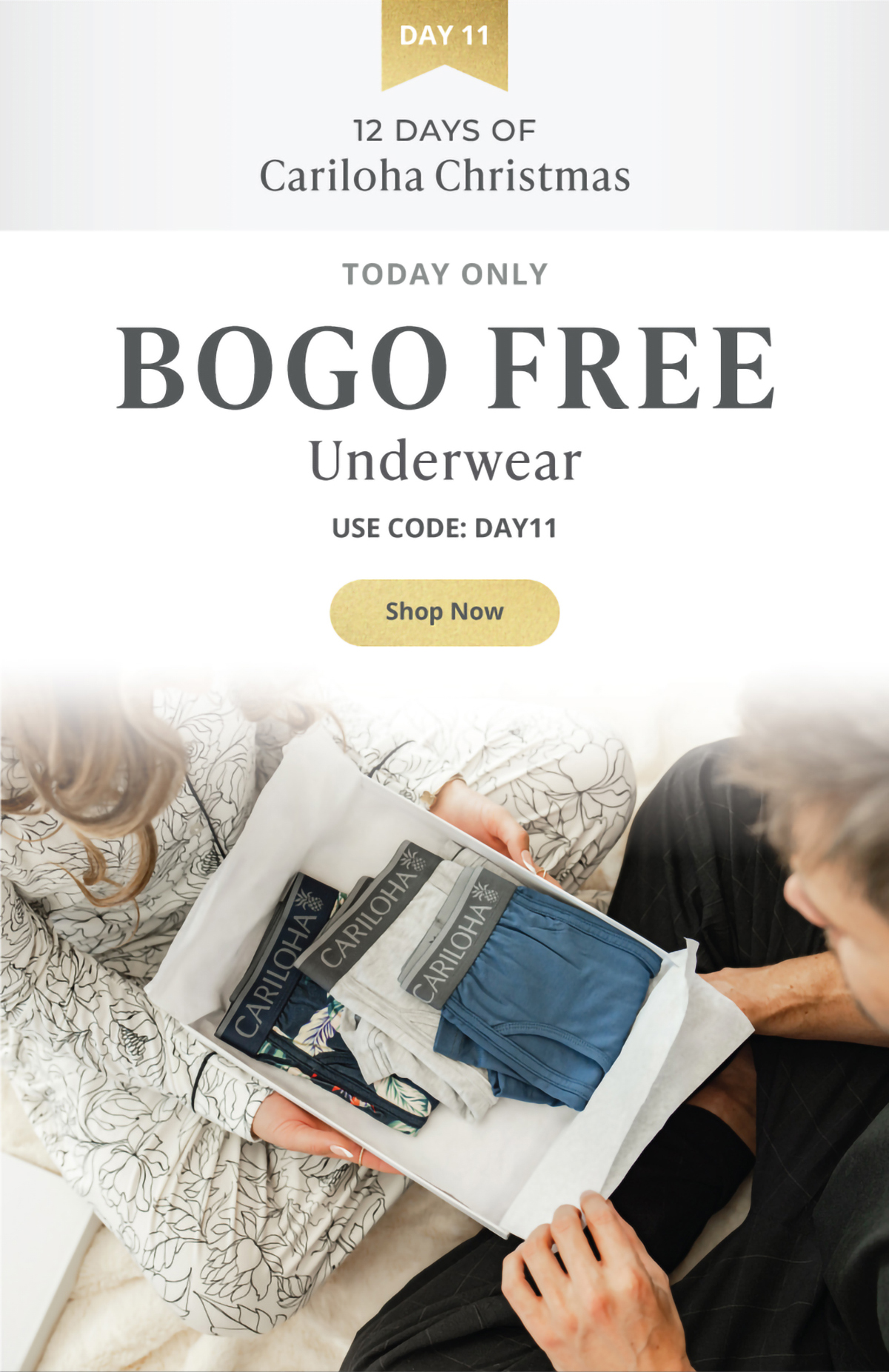 12 Days of Cariloha Christmas - DAY 11 | BOGO FREE Underwear | TODAY ONLY