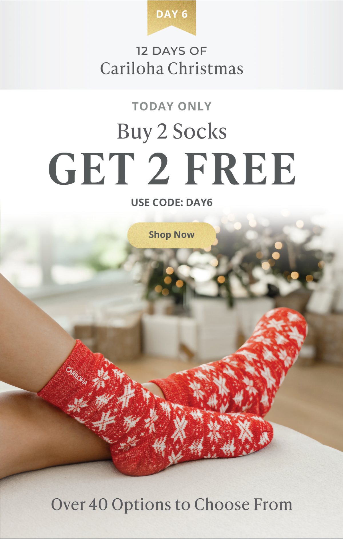 12 Days of Cariloha Christmas - DAY 6 | Buy 2 Pairs, Get 2 FREE | TODAY ONLY