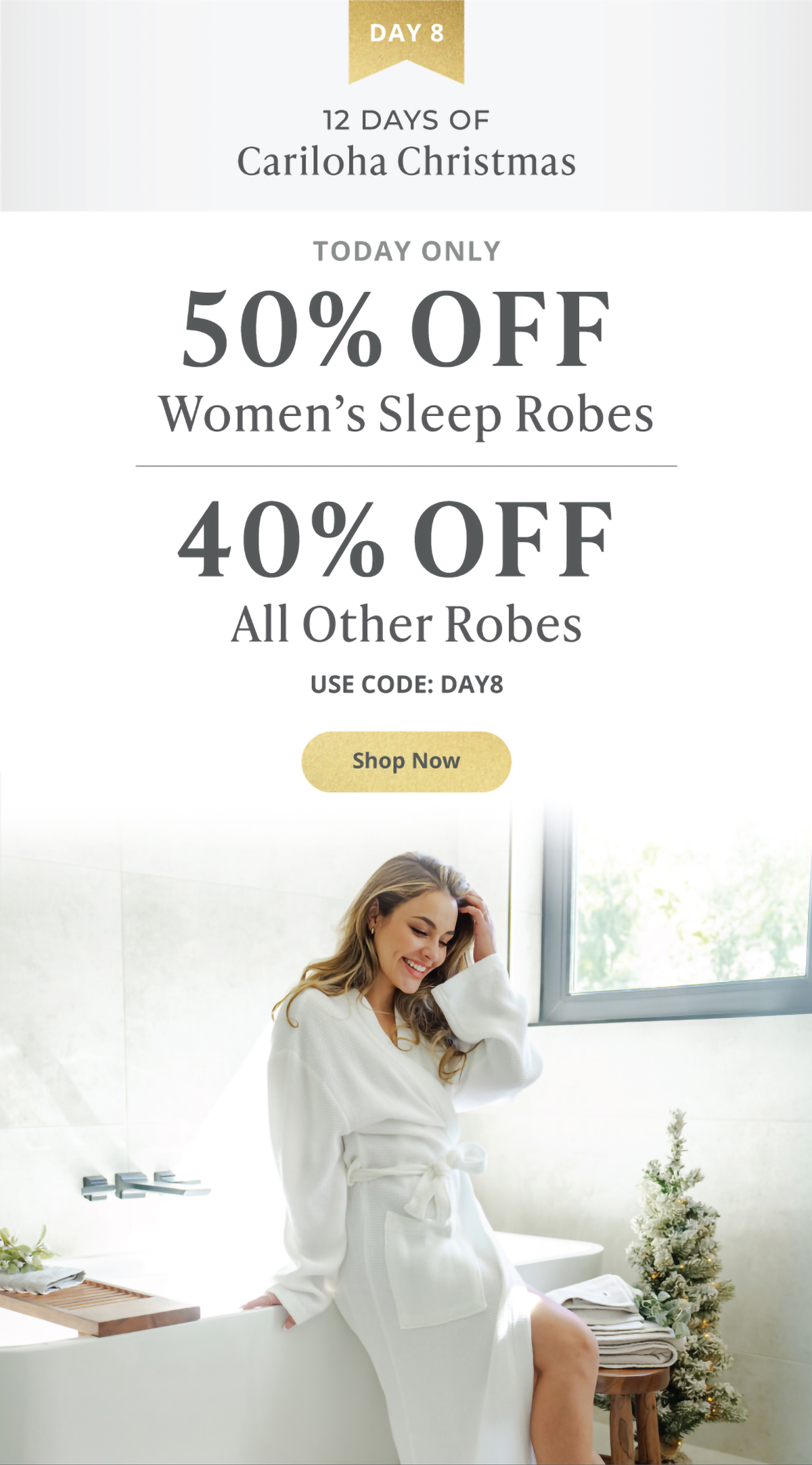 12 Days of Cariloha Christmas - DAY 8 | 40% Off Robes | TODAY ONLY