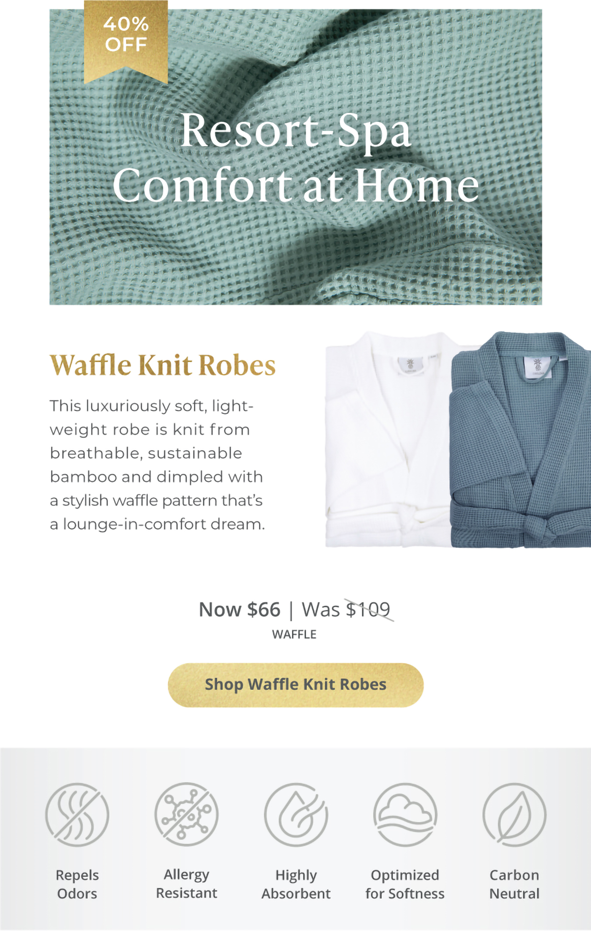 Waffle Knit Robes - 40% Off