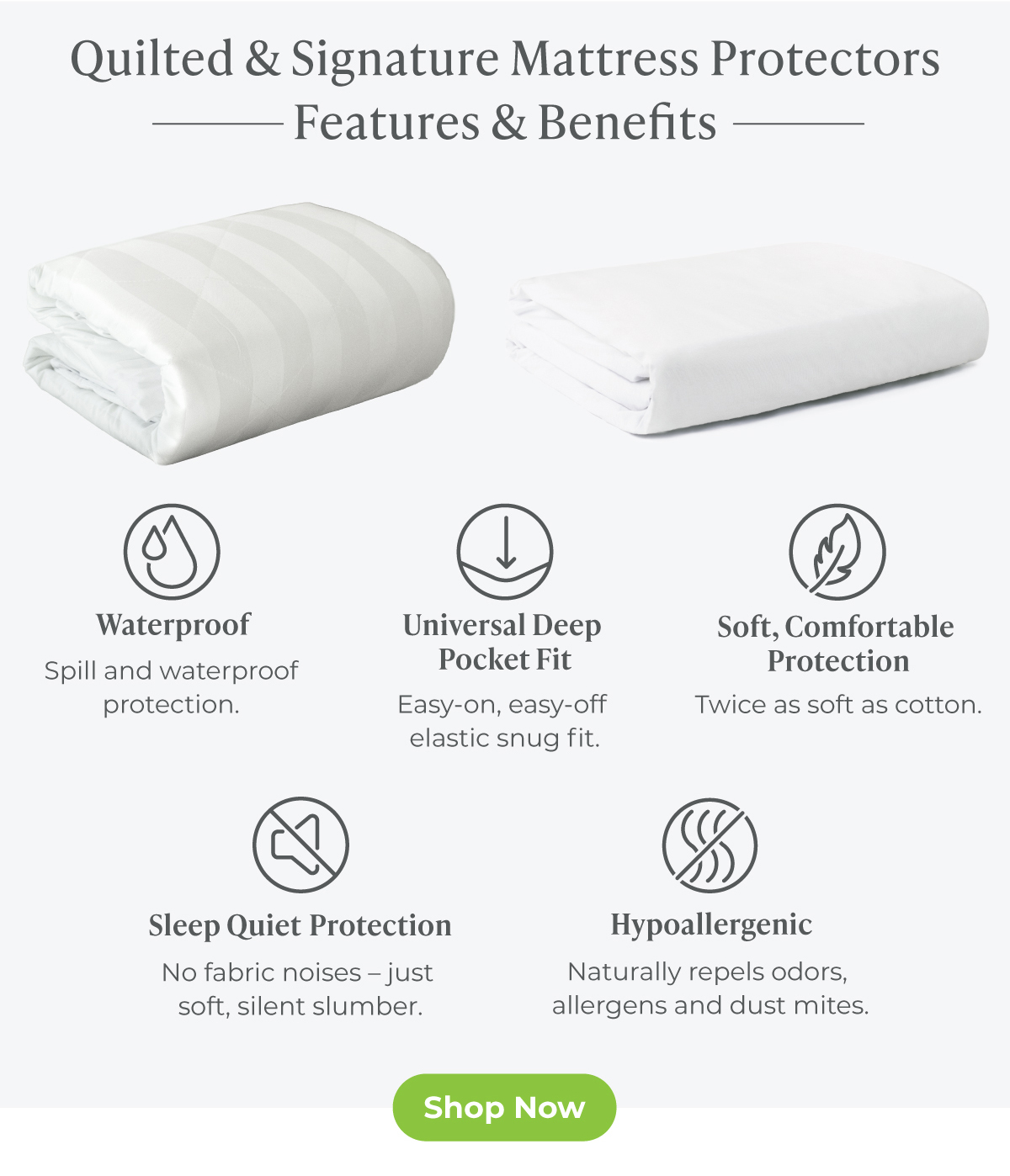 Quilted & Signature Mattress Protectors - Features & Benefits