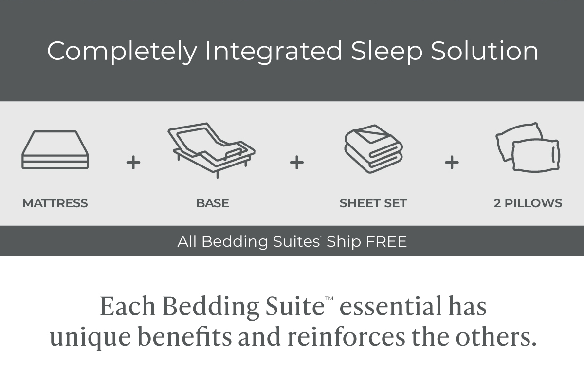 Completely Integrated Sleep Solution - Mattress + Base + Sheets + 2 Pillows