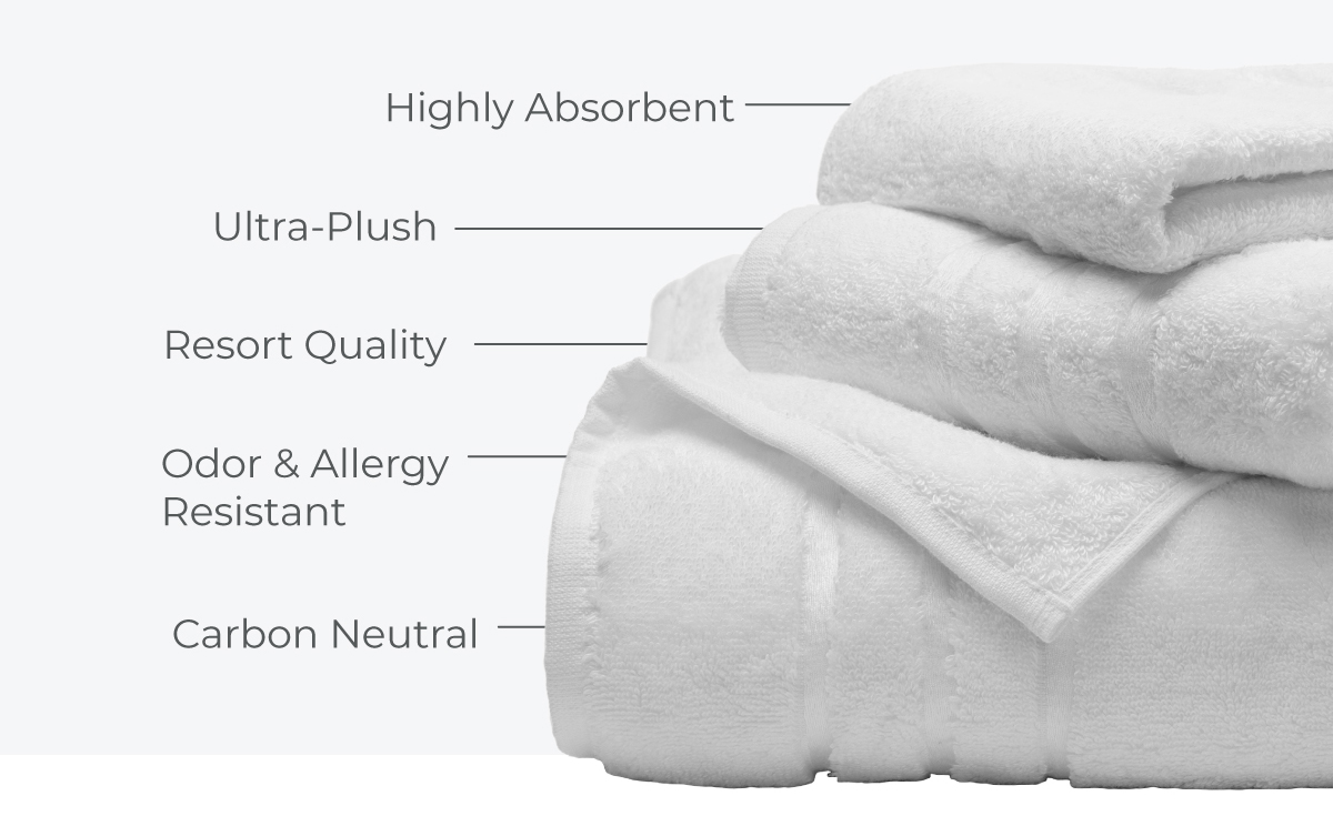 Highly Absorbent, Ultra Plush, Resort Quality, Odor & Allergy Resistant, Carbon Neutral