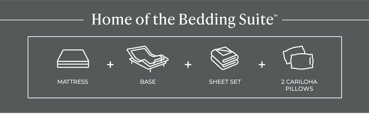 Home of the Bedding Suite: Mattress + Base + Sheet Set + 2 Pillows
