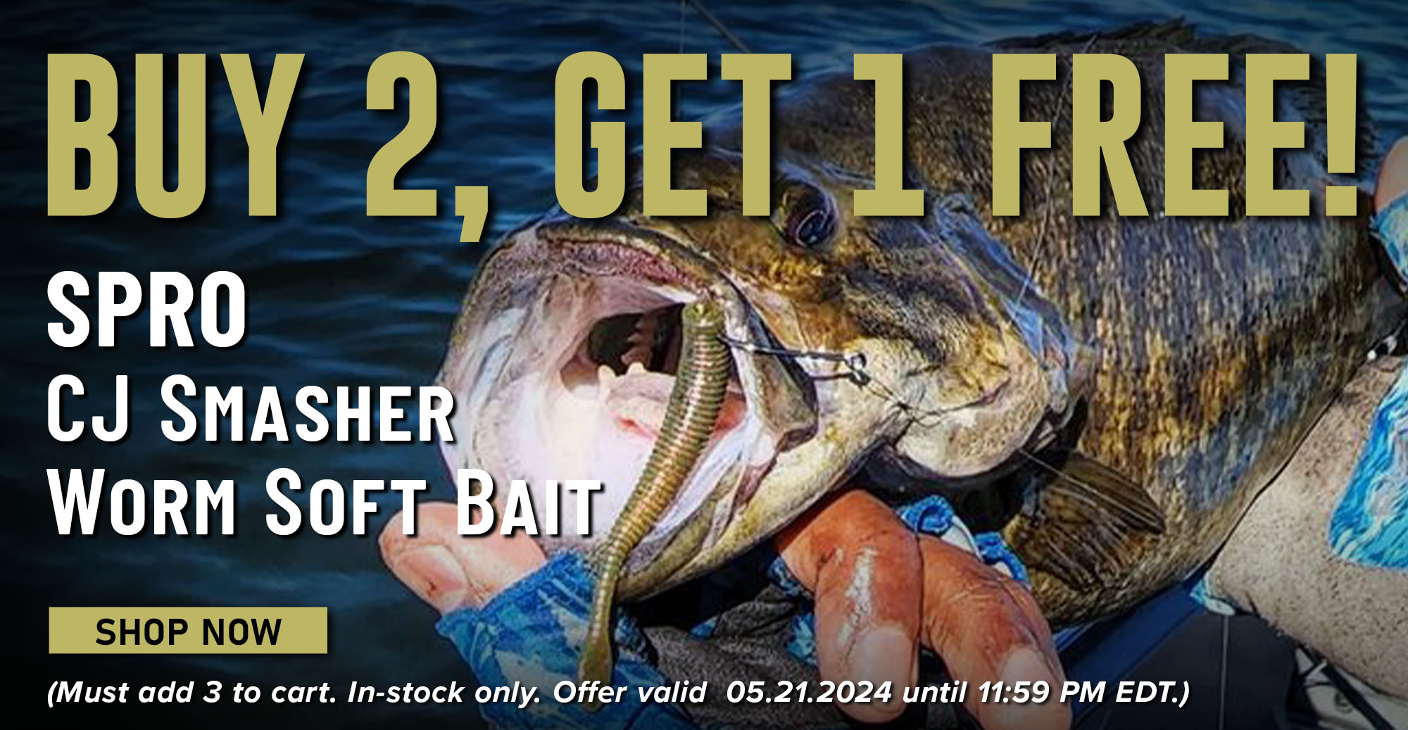 Buy 2, Get 1 Free! SPRO CJ Smasher Worm Soft Bait Shop Now (Must add 3 to cat. In-stock only. Offer valid 05.21.2024 until 11:59 PM EDT.)