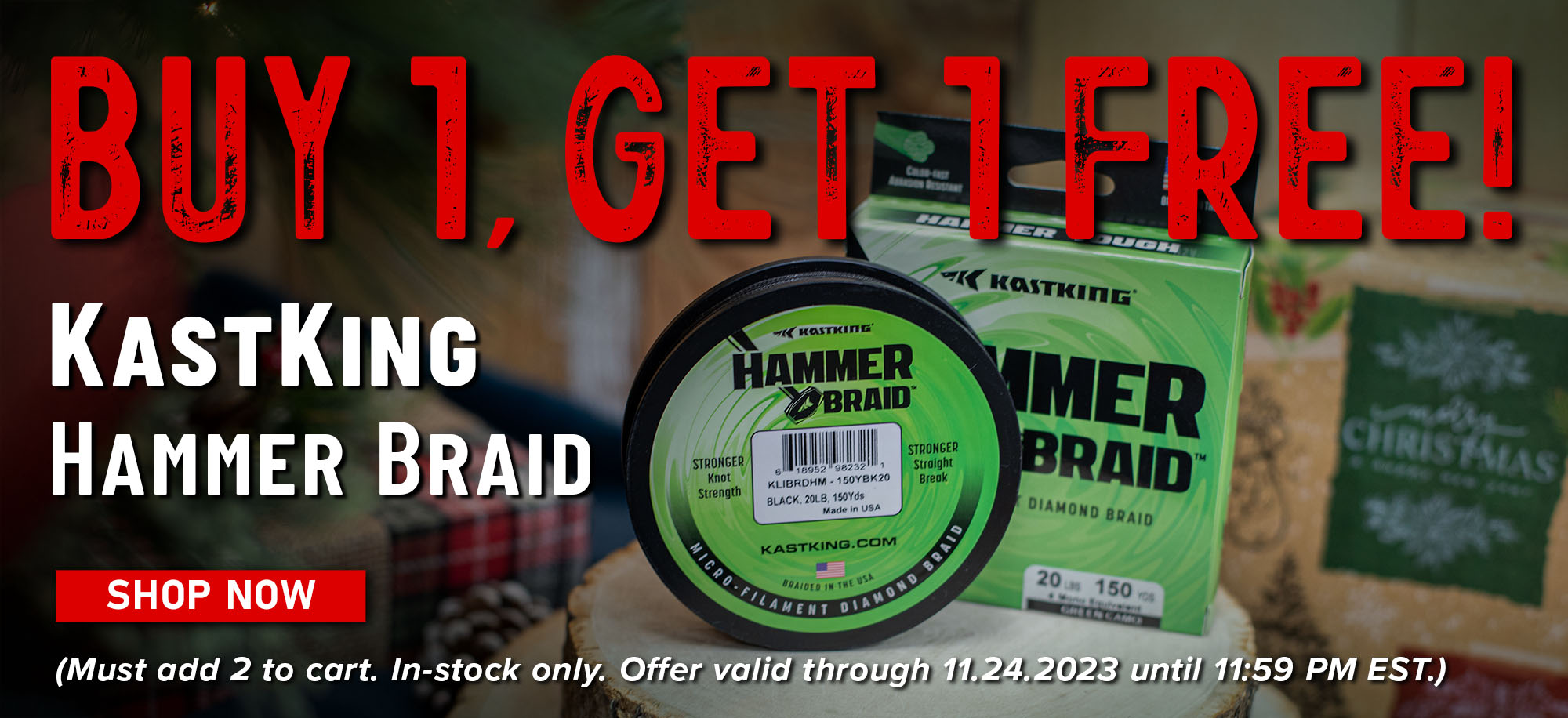 Buy 1, Get 1 Free! KastKing Kestrel Hammer Braid Shop Now (Must add 2 to cart. In-stock only. Offer valid 11.23.2023 until 11:59 PM EST.)