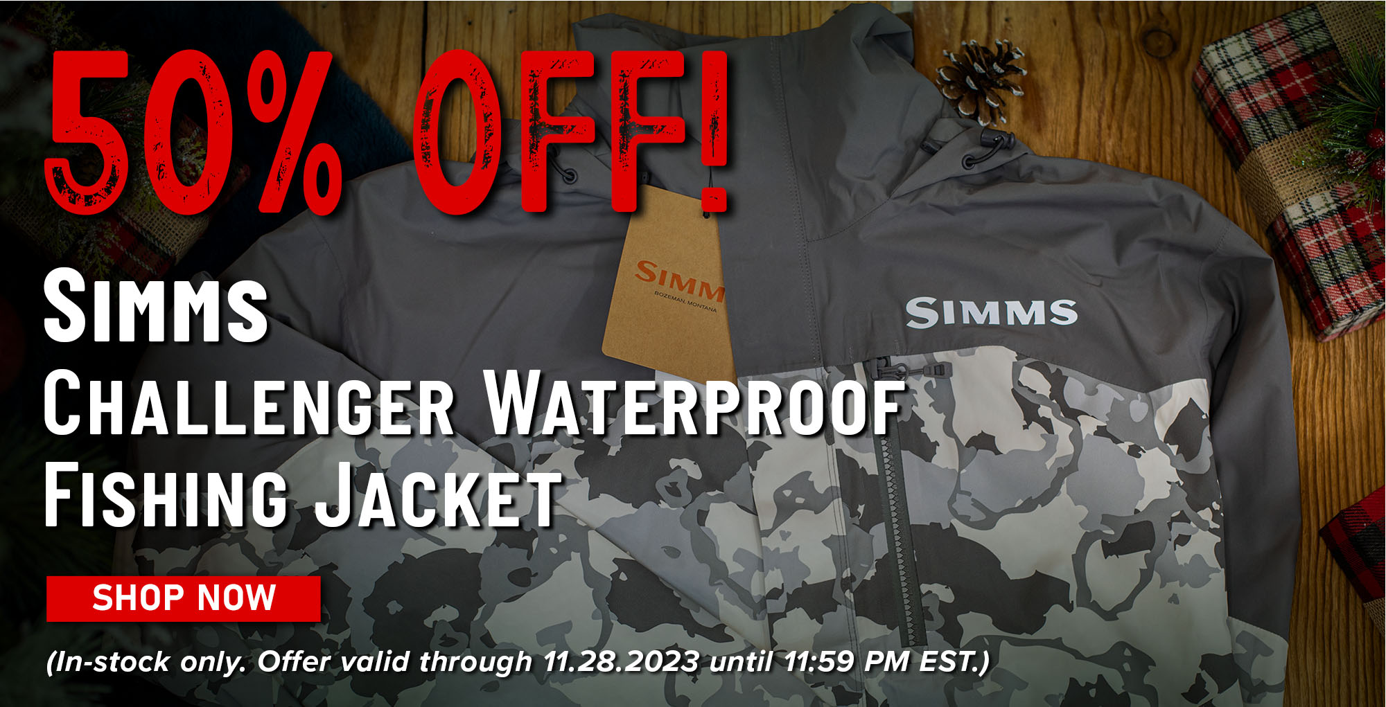 50% Off! Simms Challenger Waterproof Fishing Jacket Shop Now (In-stock only. Offer valid through 11.28.2023 until 11:59 PM EST.)