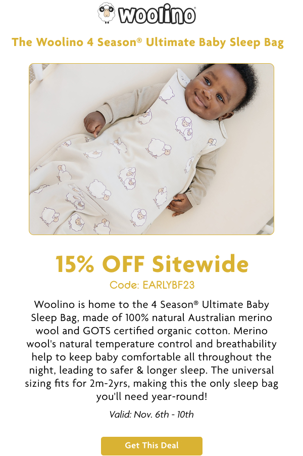 The Woolino 4 Season Ultimate Baby Sleep Sacks
