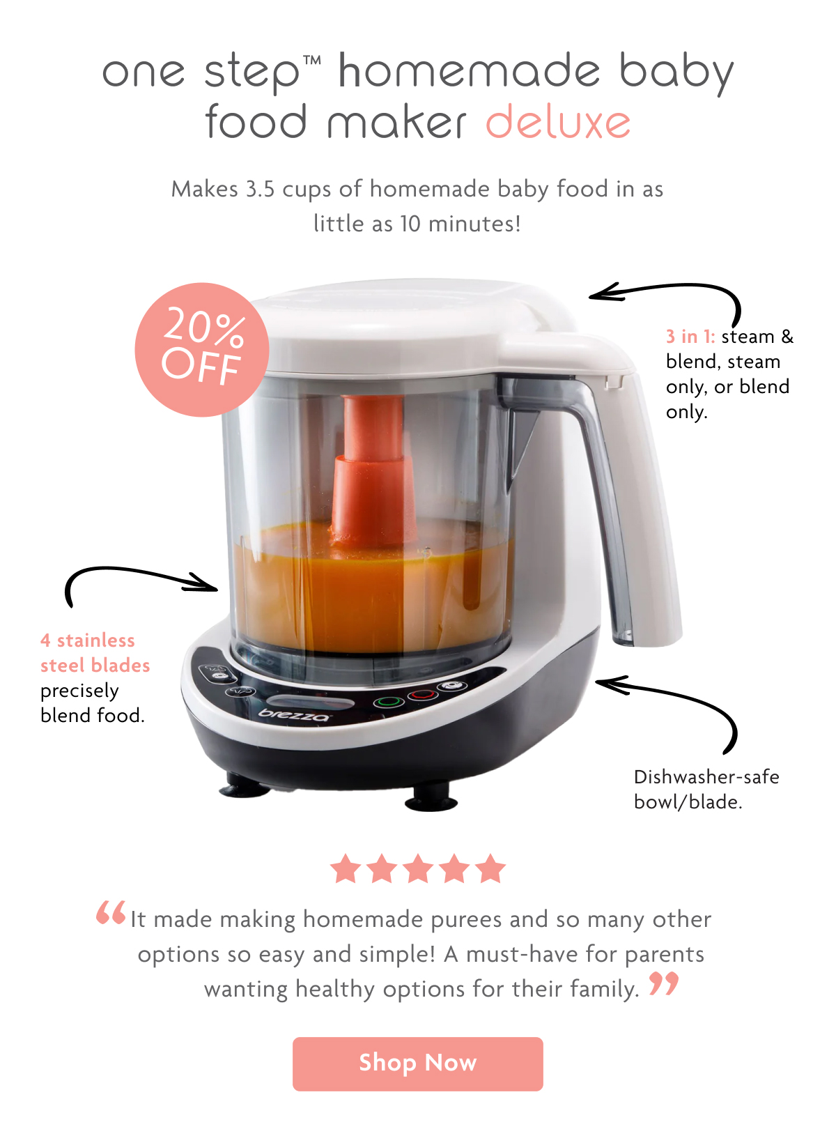 One Step Homemade Baby Food Maker Deluxe | Shop Now